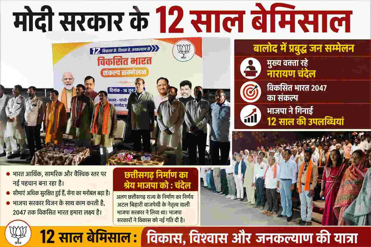 मोदी सरकार के 12 साल बेमिसाल, विकसित भारत की ओर बढ़ रहा देश : नारायण चंदेल