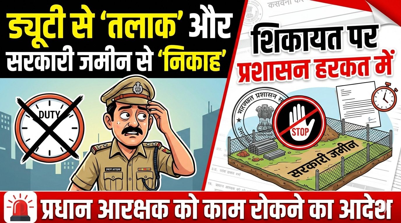 Ambikapur news : ड्यूटी से ‘तलाक’ और सरकारी जमीन से ‘निकाह’: शिकायत पर प्रशासन हरकत में, प्रधान आरक्षक को काम रोकने का आदेश