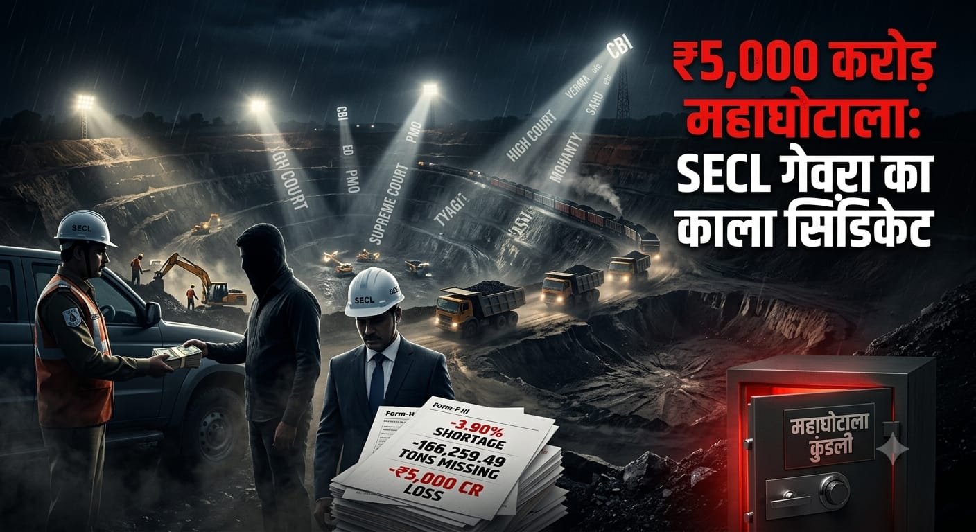 SECL गेवरा में कथित ₹5,000 करोड़ कोयला घोटाला: RTI दस्तावेजों के आधार पर PMO, CBI और ED से जांच की मांग
