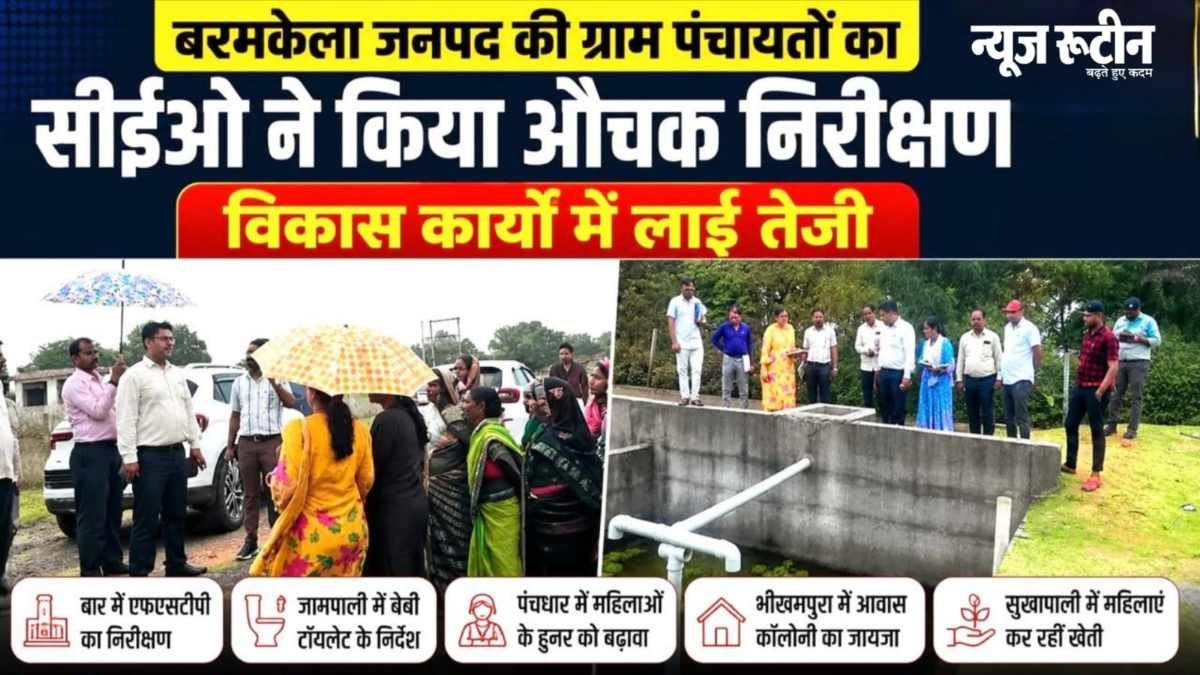 बरमकेलाः सीईओ ऋषिकेश तिवारी ने ग्राम पंचायतों का किया निरीक्षण, विकास कार्यों में तेजी के दिए निर्देश