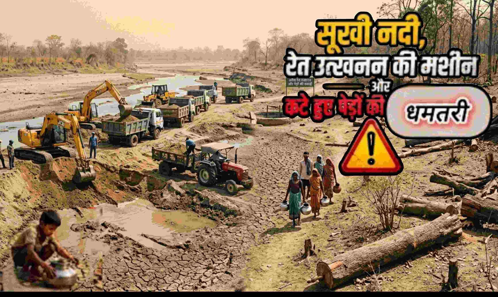 धमतरी में पानी की कमी का सच: रेत खनन व पेड़ कटाई ने बढ़ाई मुश्किलें